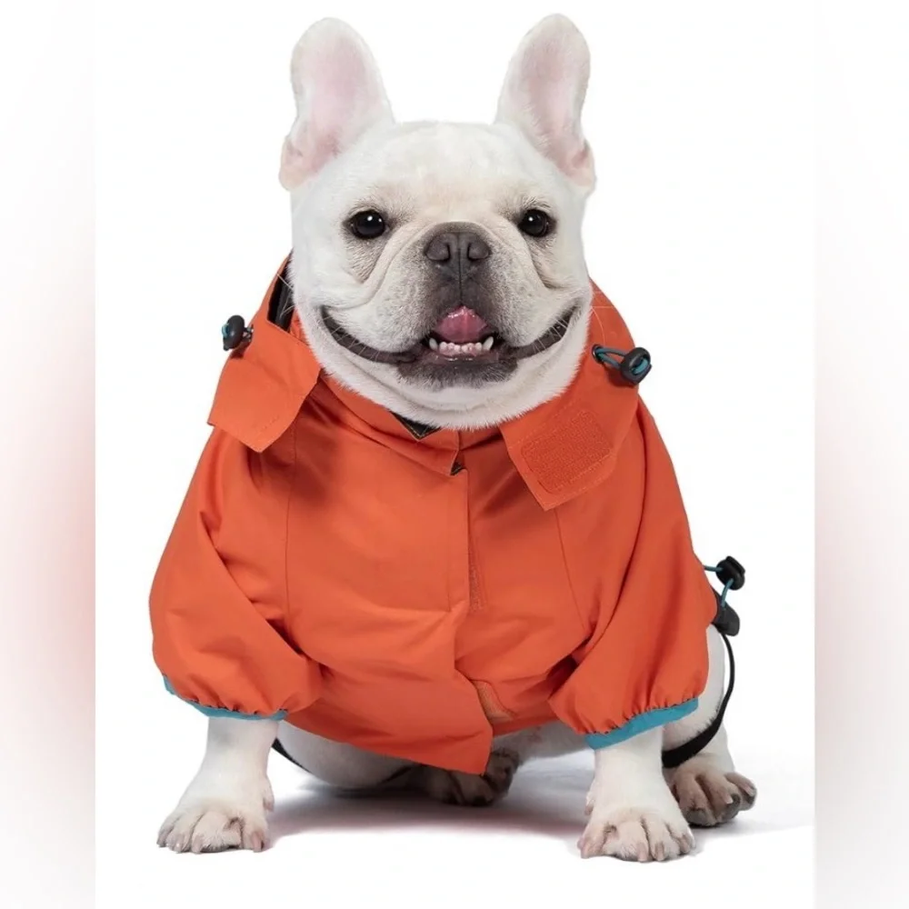 ORVIS dog rain coat/ jacket. All-Season waterproof 3-in-1. Orange, black. M. NWT